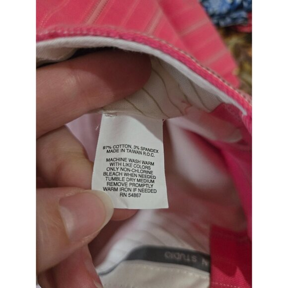 Express Womens Pink Pinstripe Editor Pants Size 6 Old Money Y2K 2000s Preppy - Picture 9 of 10